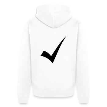 tick - Unisex Premium Organic Zip Hoodie - white - Back - Thijin (182cm)
