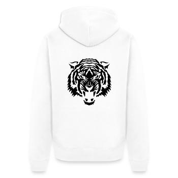 tribal tiger tiger 1072 - Unisex Premium Bio Zip Hoodie - Weiß - Hinten - Thijin (182cm)