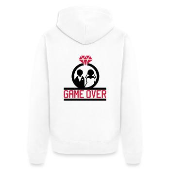 Game Over - Unisex Premium Bio Zip Hoodie - Weiß - Hinten - Thijin (182cm)