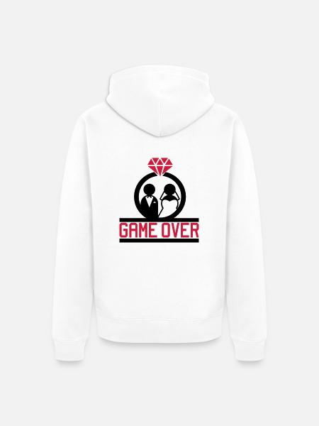 Game Over - Unisex Premium Bio Zip Hoodie - Weiß