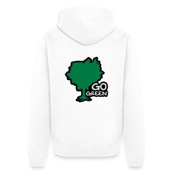 Go Green - Unisex Premium Bio Zip Hoodie - Weiß - Hinten - Thijin (182cm)