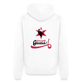 eat - Unisex Premium Organic Zip Hoodie - white - Back - Thijin (182cm)
