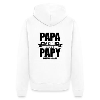 papa génial papy extraordinaire - Veste à capuche bio Premium Unisexe - blanc - Dos - Thijin (182cm)