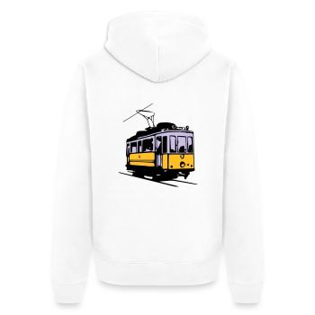 Tram historique / historic Tram - Unisex Premium Organic Zip Hoodie - white - Back - Thijin (182cm)