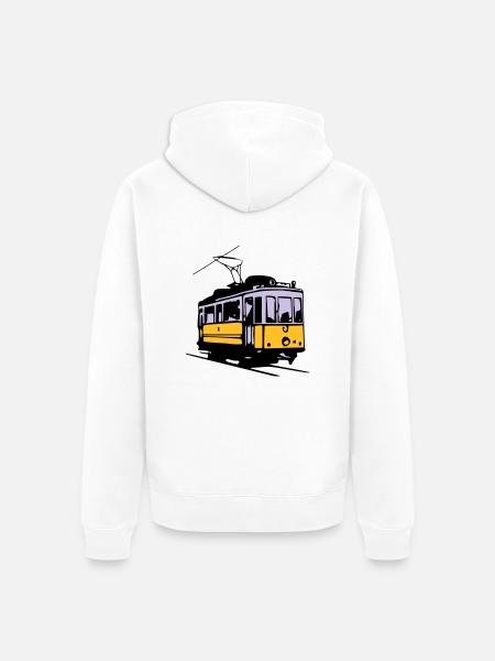 Strassenbahn / Tram - Unisex Premium Bio Zip Hoodie - Weiß