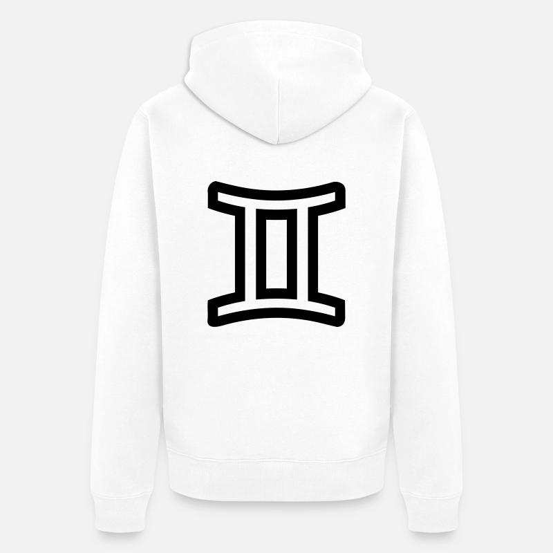 Zwillinge - Unisex Premium Bio Zip Hoodie - Weiß
