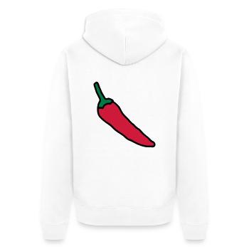 piment dessin de légume paprika espelette - Veste à capuche bio Premium Unisexe - blanc - Dos - Thijin (182cm)