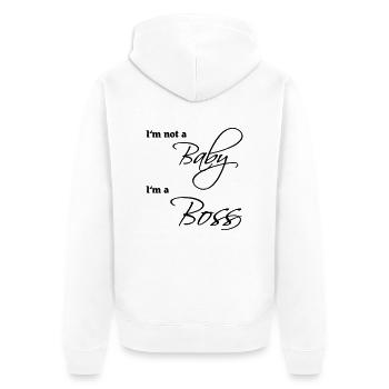 I'm not a baby-I'm a boss - Veste à capuche bio Premium Unisexe - blanc - Dos - Thijin (182cm)