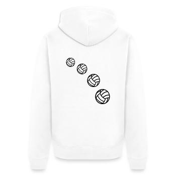Volleyball - Unisex Premium Bio Zip Hoodie - Weiß - Hinten - Thijin (182cm)