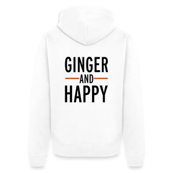 Ginger - Unisex Premium Bio Zip Hoodie - Weiß - Hinten - Thijin (182cm)