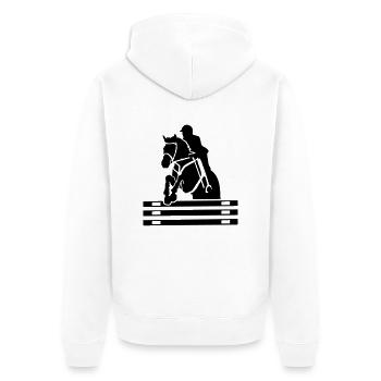 Show jumping - Unisex Premium Organic Zip Hoodie - white - Back - Thijin (182cm)
