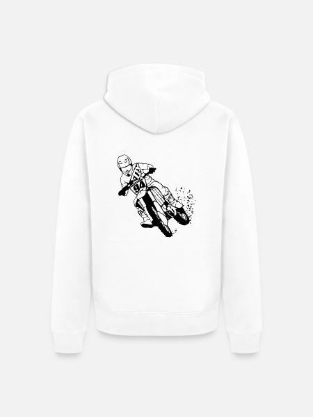 Moto Cross - Unisex Premium Bio Zip Hoodie - Weiß