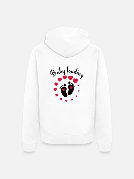 Baby loading - Unisex Premium Bio Zip Hoodie - Weiß