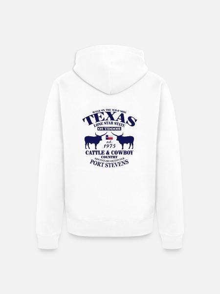 Western Texas Buffalo - Unisex Premium Bio Zip Hoodie - Weiß