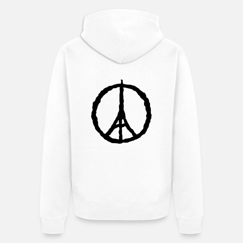 tour eiffel logo 9122 - Veste à capuche bio Premium Unisexe - blanc