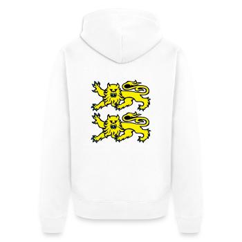 Leopards normand logo flag 2701 - Unisex Premium Organic Zip Hoodie - white - Back - Thijin (182cm)