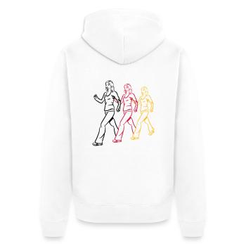 marche sport féminin go - Veste à capuche bio Premium Unisexe - blanc - Dos - Thijin (182cm)