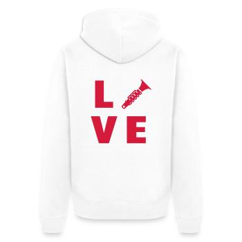 Clarinette Clarinettiste Musique Musicien Concert - Veste à capuche bio Premium Unisexe - blanc - Dos - Thijin (182cm)