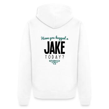 have you hugged a jake name today - Unisex Premium Organic Zip Hoodie - white - Back - Thijin (182cm)