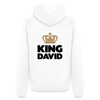 King david name thing crown - Unisex Premium Organic Zip Hoodie - white - Back - Thijin (182cm)