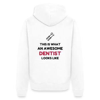 dentiste / dent / médecin / médecine - Veste à capuche bio Premium Unisexe - blanc - Dos - Thijin (182cm)