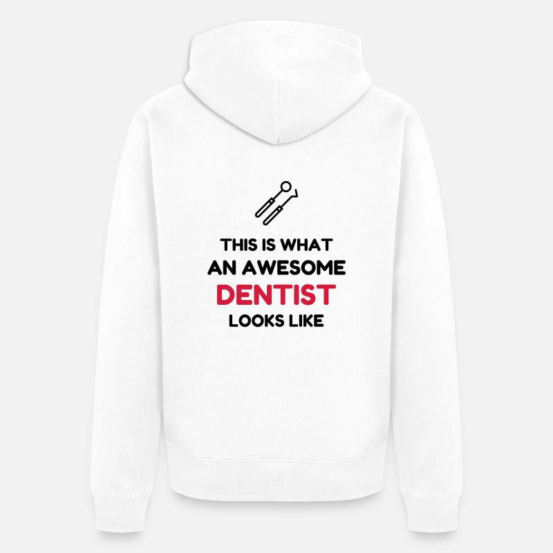 dentiste / dent / médecin / médecine - Veste à capuche bio Premium Unisexe - blanc