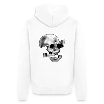 Skull - Unisex Premium Bio Zip Hoodie - Weiß - Hinten - Thijin (182cm)