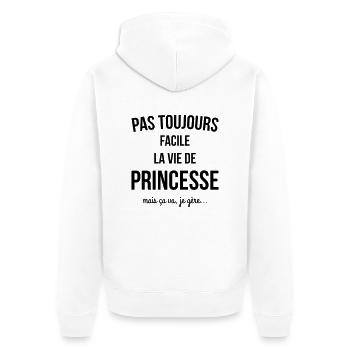 pas toujours facile - Veste à capuche bio Premium Unisexe - blanc - Dos - Thijin (182cm)