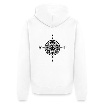 Boussole - Veste à capuche bio Premium Unisexe - blanc - Dos - Thijin (182cm)