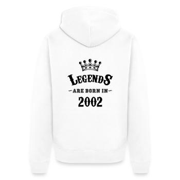 Legends are Born in 2002 - Unisex Premium Bio Zip Hoodie - Weiß - Hinten - Thijin (182cm)