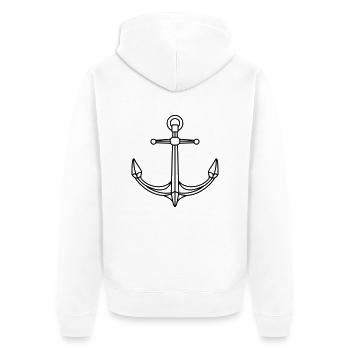 Conception d’ancre de logo - Veste à capuche bio Premium Unisexe - blanc - Dos - Thijin (182cm)