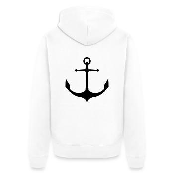 Silhouette Logo Anker - Unisex Premium Bio Zip Hoodie - Weiß - Hinten - Thijin (182cm)