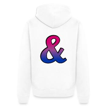 You and I Bi Flag Ampersand Symbol Bisexual - Unisex Premium Organic Zip Hoodie - white - Back - Thijin (182cm)