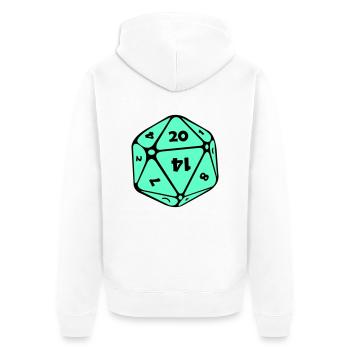 Würfel - Unisex Premium Bio Zip Hoodie - Weiß - Hinten - Thijin (182cm)