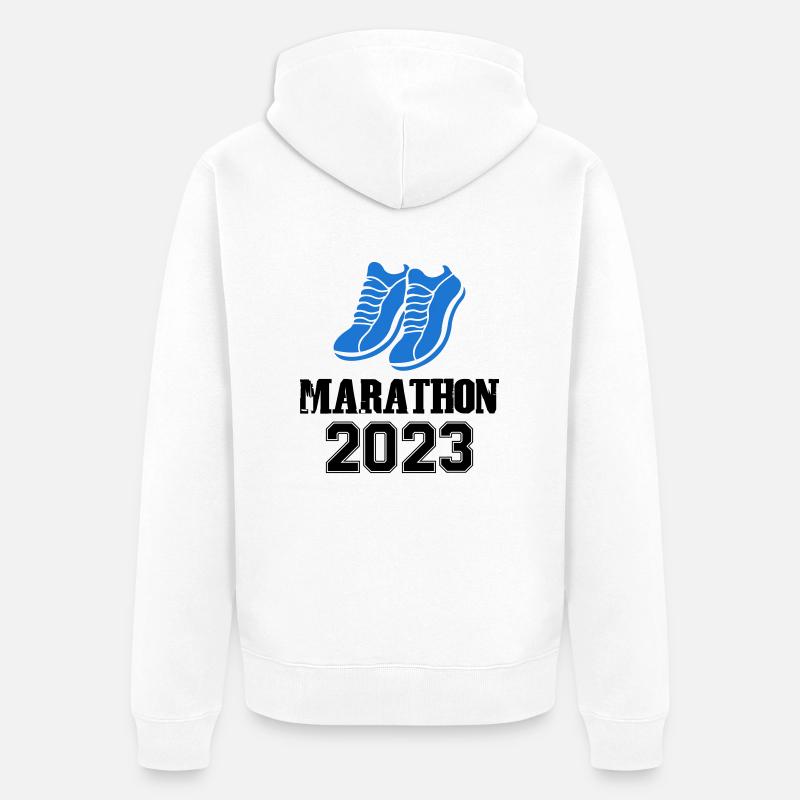 Marathon 2023 - Veste à capuche bio Premium Unisexe - blanc