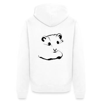 Hamster Cute Animal Rodent Animals Pet Vector 3 - Unisex Premium Organic Zip Hoodie - white - Back - Thijin (182cm)