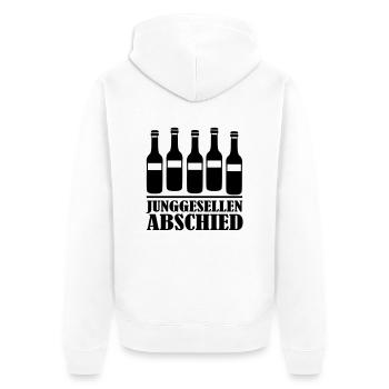 Junggesellenabschied - Unisex Premium Bio Zip Hoodie - Weiß - Hinten - Thijin (182cm)