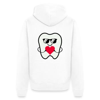 Zahn Smile Sunglasses - Unisex Premium Organic Zip Hoodie - white - Back - Thijin (182cm)