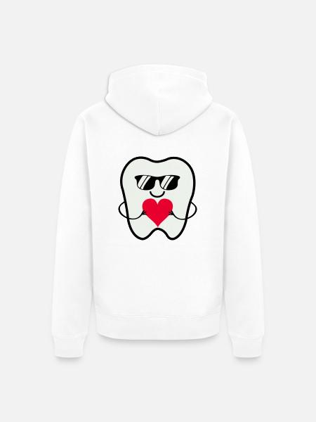 Zahn Smile Sunglasses - Unisex Premium Organic Zip Hoodie - white