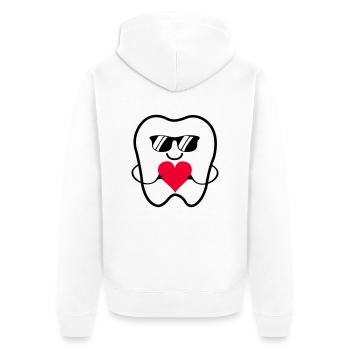 Zahn Smile Sunglasses - Unisex Premium Organic Zip Hoodie - white - Back - Thijin (182cm)