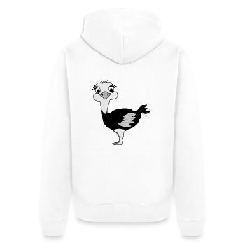 Strauss - Unisex Premium Bio Zip Hoodie - Weiß - Hinten - Thijin (182cm)