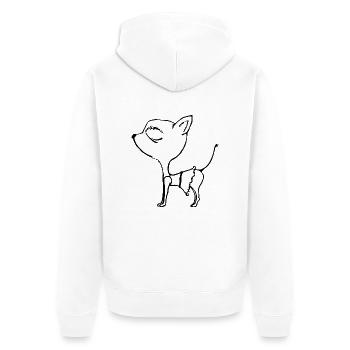 Chihuahua Chien - Veste à capuche bio Premium Unisexe - blanc - Dos - Thijin (182cm)