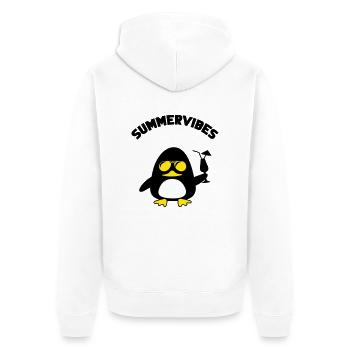 beach duck summervibes - Unisex Premium Bio Zip Hoodie - Weiß - Hinten - Thijin (182cm)