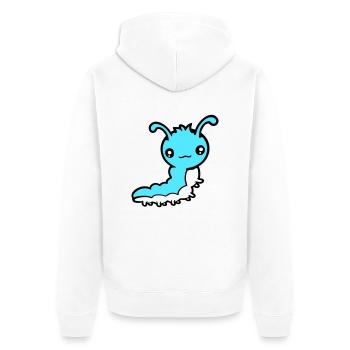 Cute caterpillar small friendly larva worm happy - Unisex Premium Organic Zip Hoodie - white - Back - Thijin (182cm)