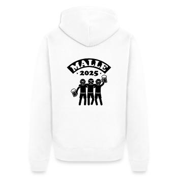 Malle 2025 Équipe de fête - Veste à capuche bio Premium Unisexe - blanc - Dos - Thijin (182cm)