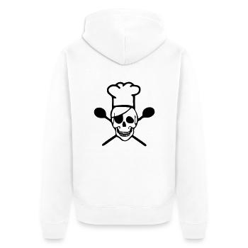 Tête de mort cuire - Veste à capuche bio Premium Unisexe - blanc - Dos - Thijin (182cm)
