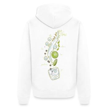 Gin and Tonic - Unisex Premium Bio Zip Hoodie - Weiß - Hinten - Thijin (182cm)