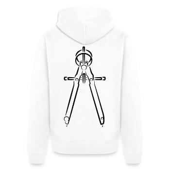Dessin de boussole - Veste à capuche bio Premium Unisexe - blanc - Dos - Thijin (182cm)