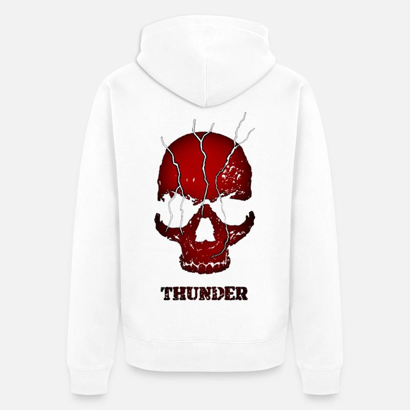 Crâne de tonnerre explosif - Veste à capuche bio Premium Unisexe - blanc