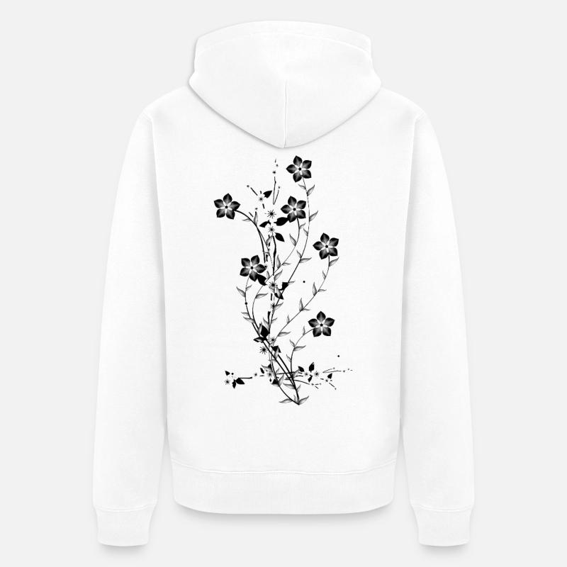 Fleurs éclatantes de contraste absolu - Veste à capuche bio Premium Unisexe - blanc
